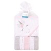Hudson Baby Infant Girl Hooded Towel and Five Washcloths, Pink Unicorn, One Size - 2 of 2