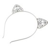 Unique Bargains Women's Elegant Faux Diamond Cat Ears Headband 6.30"x6.10" Silver Tone 1 Pc - 4 of 4