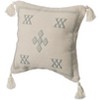 DEERLUX 16" Throw Pillow Cover with Southwest Pattern and Corner Tassels with Filler, Grey & White - 2 of 4