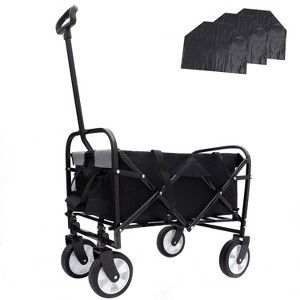 Minimeetall Multi-use Bag,Collapsible Foldable Wagon Cart Beach Wagon Heavy Duty Utility Cart Utility Wagon Grocery Cart black - 1 of 1