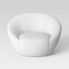 Round Swivel Dorm Chair Cream Faux Shearling - Room Essentials™ - 3 of 4