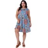 Agnes Orinda Women's Plus Size Boho Sleeveless Round Neck Midi Beach Sundress with Pocket - 3 of 4