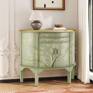 Christopher Knight Home Ainsley Vintage Hand-Painted Half Moon Storage Sideboard Cabine with 2 Doors - 1 of 4