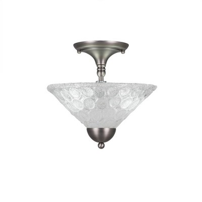 Toltec Lighting Any 2 - Light Flush Mount in  Brushed Nickel with 12" Italian Bubble Shade