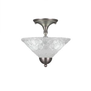 Toltec Lighting Any 2 - Light Flush Mount in  Brushed Nickel with 12" Italian Bubble Shade - 1 of 1