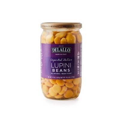 DeLallo Imported Lupini Beans, 25.4oz Jar (4-Pack)