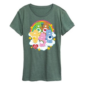 Women's - Care Bears - Group On Clouds with Rainbow and Stars Short Sleeve Graphic T-Shirt - 1 of 4