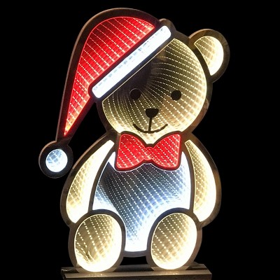 Season's Designs Christmas 24" Infinity Light Standing Teddy Bear