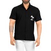 LA LEELA Men's Short Sleeve Button Down Casual Camp Beach Shirts Business Dress Shirts for Men Vacation Solid Shirts with Pocket - 3 of 4