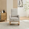 25.4'' Boucle Rocking Chair with Retractable Footrest and Side Pocket, High Back Glider Chair for Living Room, Bedroom - 4 of 4