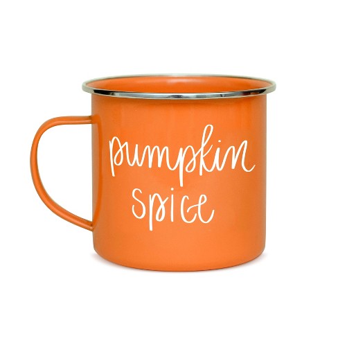 Sweet Water Decor Pumpkin Spice Orange Metal Coffee Mug -18oz