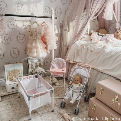 Olivia's Little World 3pc Nursery Set Pink/Gray Stroller for 16-18" Dolls