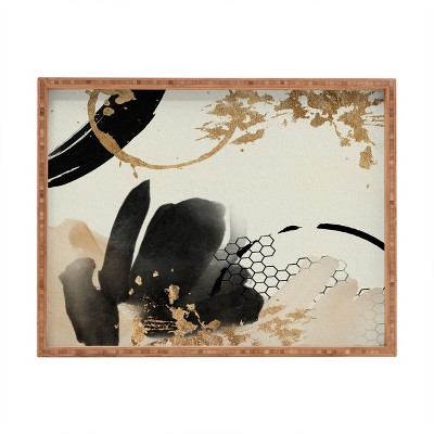 Sheila Wenzel-Ganny Black Ink Abstract Rectangular Tray - Deny Designs