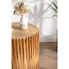 PAGED 31.5 Inch Coffee Table Simple Modern Wooden Side Table with Vertical Texture Relief Design for Living Room, Bedroom - 3 of 4