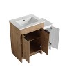 NicBex Bathroom Vanity with Ceramic Sink,Bathroom Sink Vanity with Storage Cabinets,Bathroom Sink Cabinet for Bathroom,White/Brown - 4 of 4