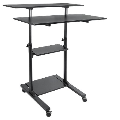 Mount-It! Mount-lt! 37"-55" Adjustable Monitor Rolling Stand up Desk Black MI-7970B