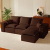 Kayamas 107'' Soft Corduroy Modular L-Shaped Sectional Sofa, 3-Seater Couch with Movable Ottoman for Living Room - 3 of 4