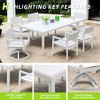 TiramisuBest 7-Piece Outdoor PE Rattan Wicker Dining Set - Acacia Wood Tabletop, Stackable Armrest Chairs,Cushions (Brown) - 4 of 4