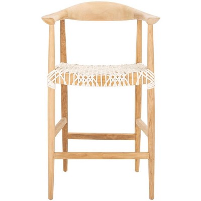 Bandelier Counter Stool - BST1006 - Natural/White - Safavieh