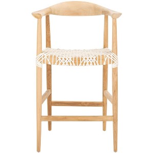 Bandelier Counter Stool - Natural/White - Safavieh - 1 of 4