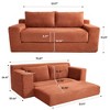 Loveseat Corduroy Convertible 2-in-1 Sofa Bed with Memory Foam and Steel Frame, No Assembly Required - 2 of 4