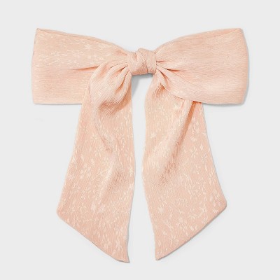 Floral Chiffon Hair Bow Barrette - A New Day™ Pink