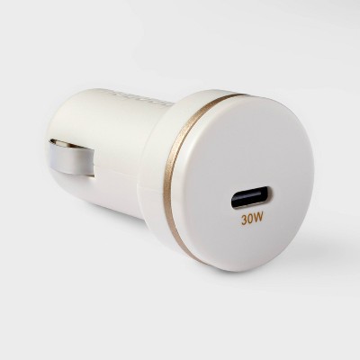 Single Port Usb-c 30w Car Charger - Heyday™ Stone White : Target