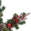 Northlight Pre-Lit Battery Operated Pine and Berries Snowflake Christmas Wreath - 32" - Warm White LED Lights - 3 of 4