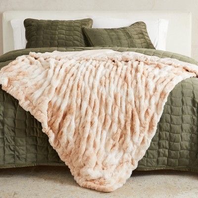 50" x 60" Reversible Faux Fur Throw Blanket - Great Bay Home
