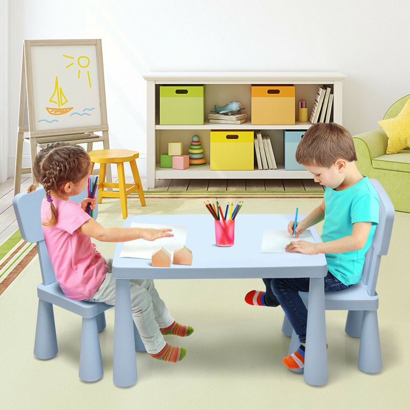 Costway Kids Table & 2 Chairs Set Toddler Activity Play Dining Study Desk Baby Gift, 2 of 13