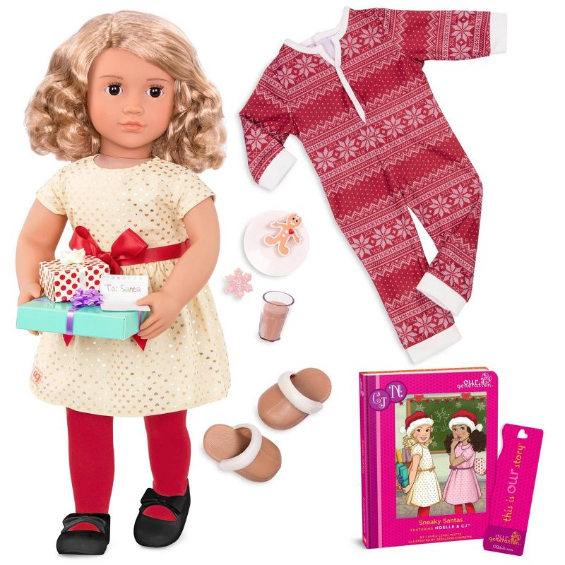 Our Generation Noelle with Storybook &#38; Outfit 18&#34; Posable Holiday Doll, 1 of 9