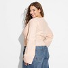 Women's Long Sleeve Cotton Milkmaid Top - Wild Fable™ - 3 of 3