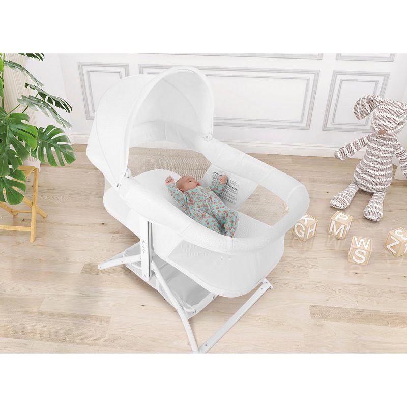 Dream On Me JPMA Certified Insta Fold Bassinet and Cradle in White, 4 of 14