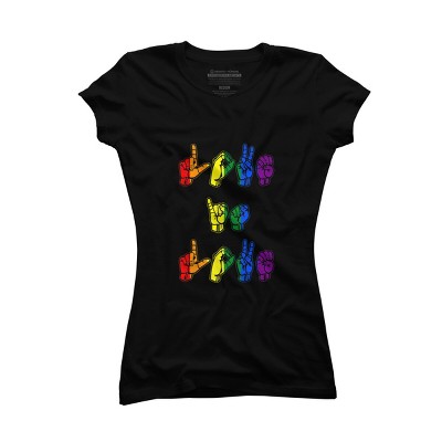 Adult Design By Humans Love Is Love Sign Language Pride By ToruSanogawa T-Shirt