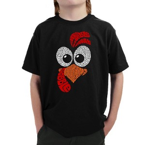 LA Pop Art Turkey Face - Boy's Word Art T-Shirt - 1 of 4