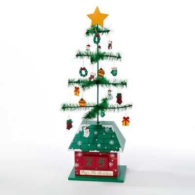  Kurt S. Adler 17” Green and Red Christmas Tree with Ornaments "Days till Christmas" Calendar 