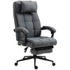 Vinsetto Executive Linen-Feel Fabric Office Chair High Back Swivel Task Chair with Adjustable Height Upholstered Retractable Footrest, Headrest and Padded Armrest - 4 of 4