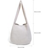 FATMOON Women's Crochet Tote Bag Knit Shoulder bag,Aesthetic Bag,Cute Eco-Friendly Tote for Travel,Daily Use,Gift Box Packaging, Khaki - 3 of 4