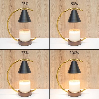 Sparoom Candle Lamp Warmer Moon Black Metal Shade