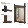 Barn Door Vanity Mirror with Solid Wood Frame for Farmhouse Bathroom and Living Room Decor - 3 of 4