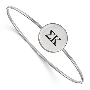Black Bow Jewelry Sterling Silver Sigma Kappa Greek Life Bangle Bracelet 7 Inch - 1 of 3