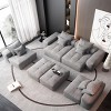 8 PCS Oversized Modular Sofa, 4 Seat DIY Layout Design Sofa with Chaise Lounges and Armrests and Ottomans, Tufted Sofa with Pillows-Coolbibila - 2 of 4