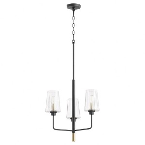 Quorum Lighting Dalia 3 - Light Chandelier in  Noir/Aged Brass - 1 of 2