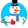Women's Design By Humans Snowman thumbs up winks emoji. New Year and Christmas By Roplon Racerback Tank Top - 2 of 3