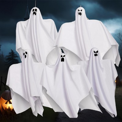 Joyfy 5 Pcs Halloween 27.5'' Hanging Ghost Decoration,Halloween Decor,Front Yard Patio Lawn Garden Outdoor and Holiday Porch Haunted House Tree Décor