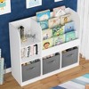 GlasFlength Decorative Bookshelf Creative and Unique Styling, Multifunctional Storage with Open Display Bookshelves, Multicolored,36.2”*11.8”*31.5" - 2 of 4