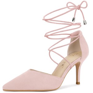 Allegra K Women's Pointed Toe Strappy Lace Up Stiletto Heels - 1 of 4