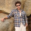 Campus Sutra Men Men's Icy Blue & Saltbox Beige Tartan Plaid Utility Shirt - 2 of 4