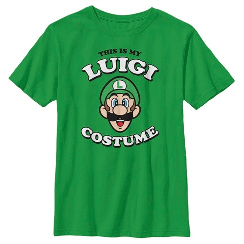 Licenced Kids Super Mario Bros Luigi Costume Boys Green Plumber