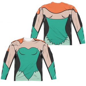Men's Batman The Animated Series Poison Ivy Uniform Front Back Print Long Sleeve Costume T-Shirt - 1 of 4